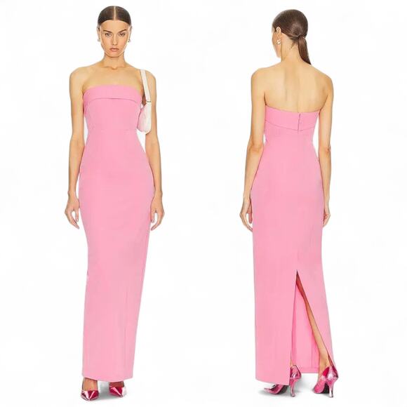 Helsa Size XS Women's Strapless Structured‎ Formal Long Gown Pink Bridesmaid NWT - Picture 1 of 11
